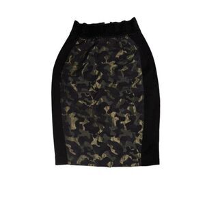 Maeve Anthropology Camo and Black Pencil skirt Small‎